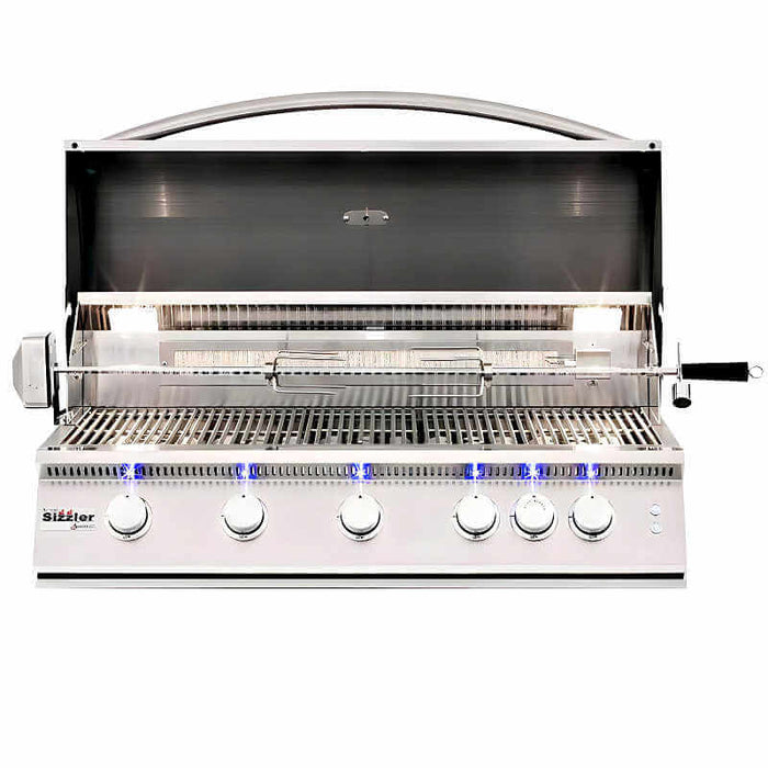 Summerset Sizzler Pro 40-Inch 5-Burner Built-In Propane Gas Grill With Rear Infrared Burner - SIZPRO40-LP