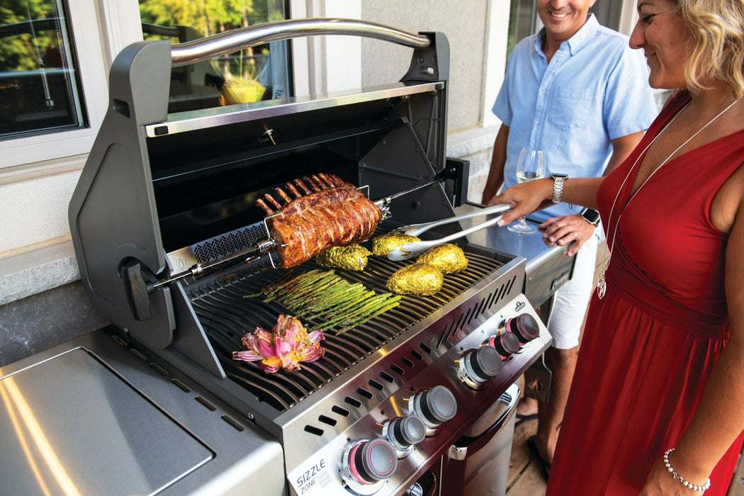 Napoleon Prestige 500 Gas Grill With Infrared Rear Burner, Infrared Side Burner, & Rotisserie Kit