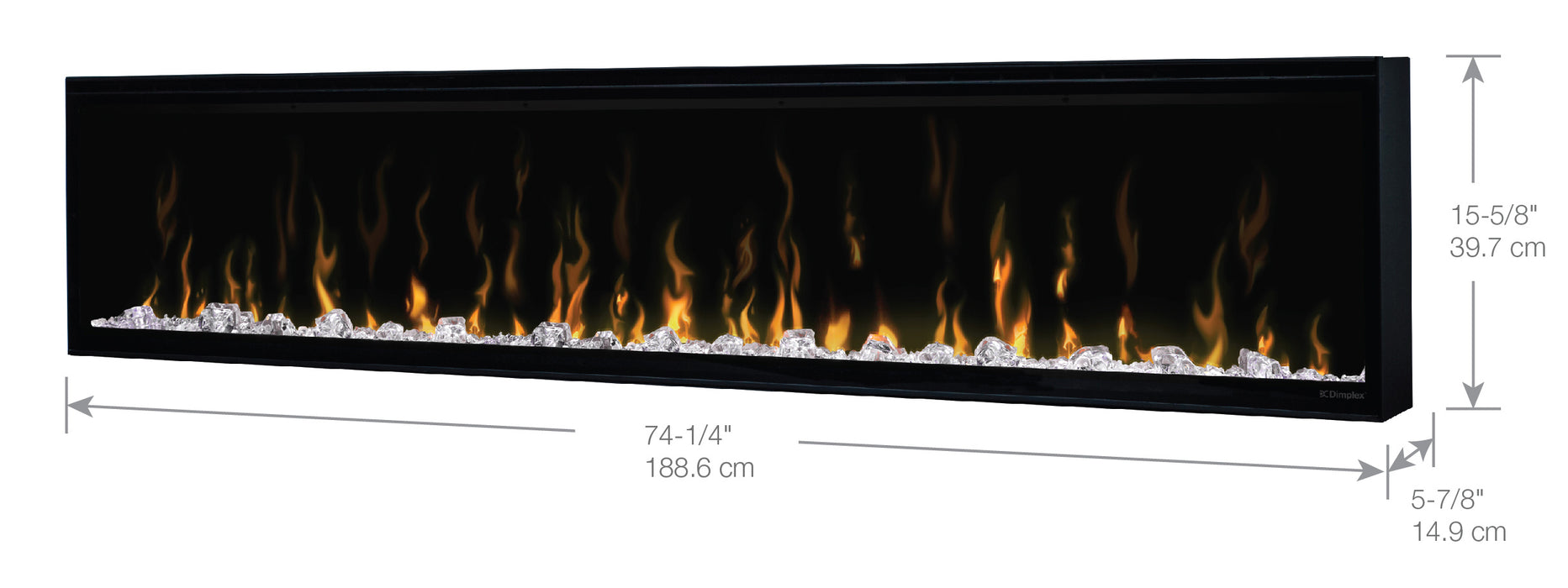 Dimplex IgniteXL 74" Linear Recessed / Built in Electric Fireplace - XLF74