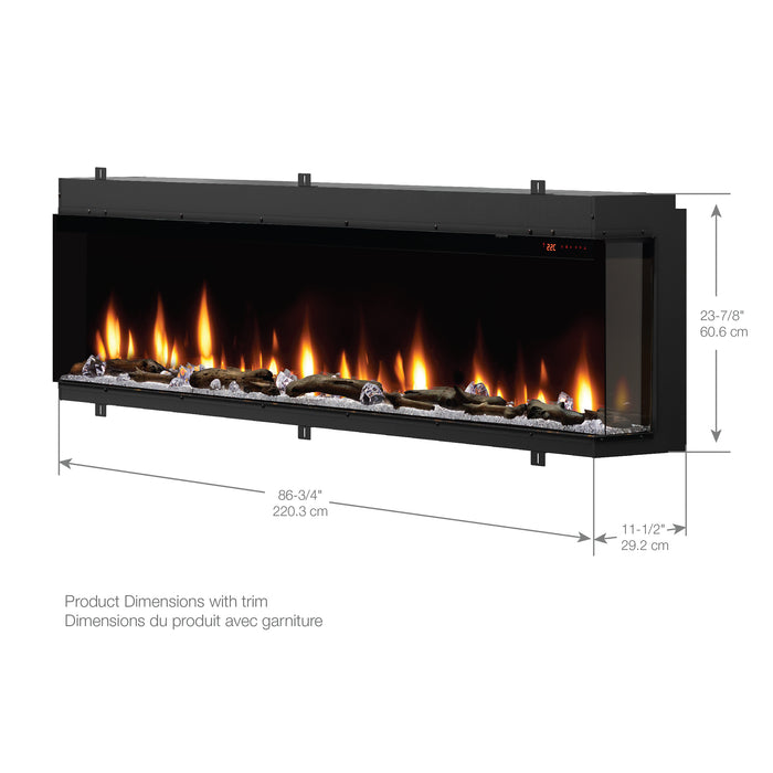 Dimplex IgniteXL Bold 88-Inch Smart Linear Multi-Side View Built-In Electric Fireplace - XLF8817-XD