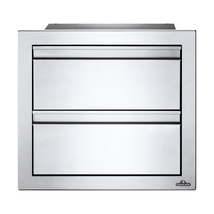 Napoleon 18x16-Inches Stainless Steel Double Drawer - BI-1816-2DR