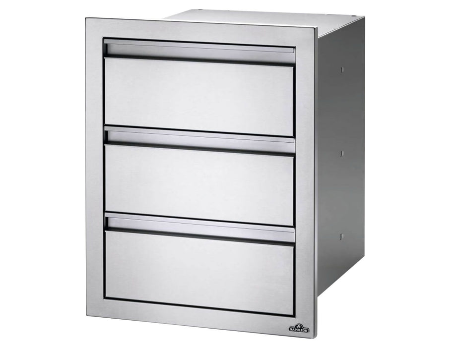 Napoleon 18x24-Inches Stainless Steel Triple Drawer - BI-1824-3DR