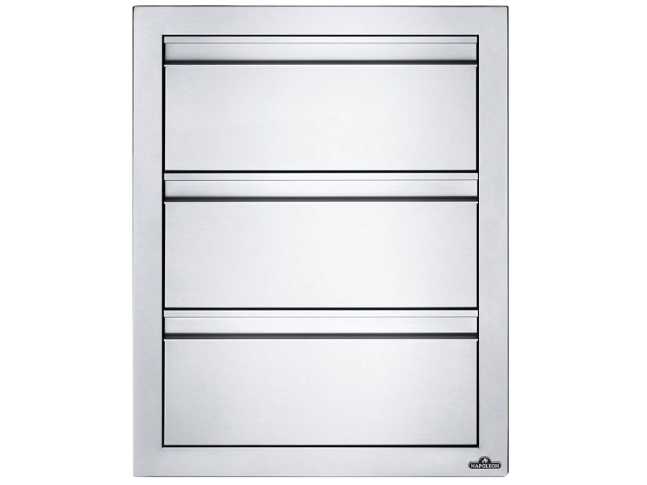 Napoleon 18x24-Inches Stainless Steel Triple Drawer - BI-1824-3DR