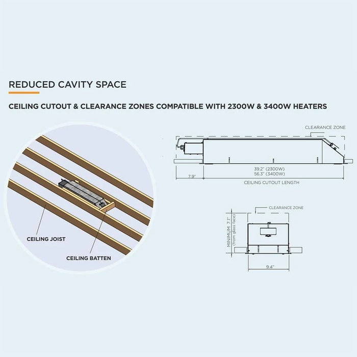 Bromic Heating Low Clearance Recess Kit For Platinum Smart-Heat 3400W Electric Patio Heater - BH3623008