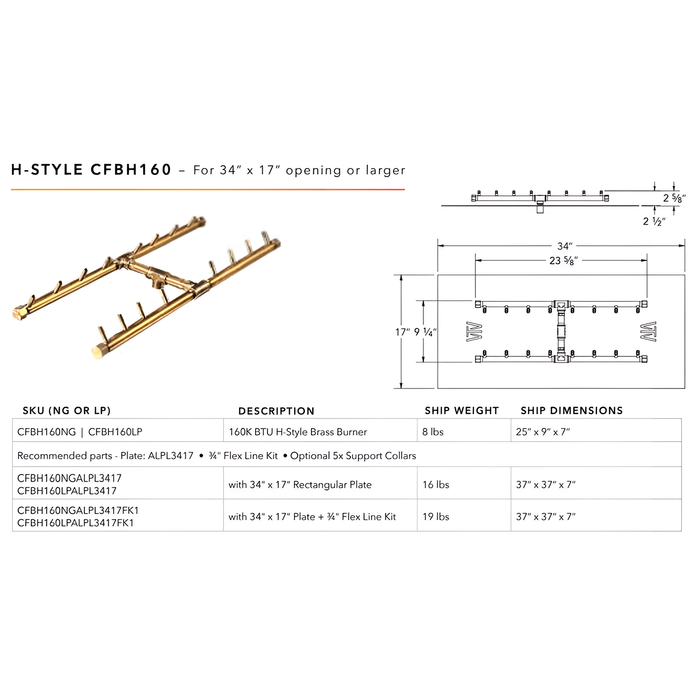 Ultimate Crossfire Bundle: Warming Trends Crossfire CFBH H-Style Brass Burner Bundle