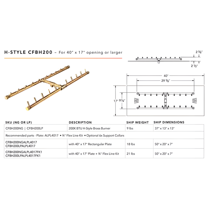 Ultimate Crossfire Bundle: Warming Trends Crossfire CFBH H-Style Brass Burner Bundle