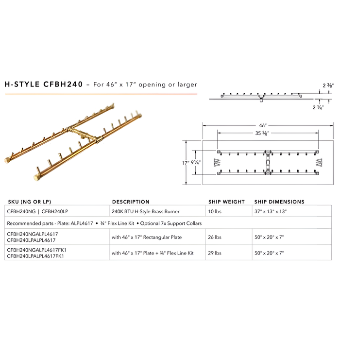 Ultimate Crossfire Bundle: Warming Trends Crossfire CFBH H-Style Brass Burner Bundle