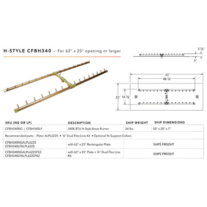 Ultimate Crossfire Bundle: Warming Trends Crossfire CFBH H-Style Brass Burner Bundle