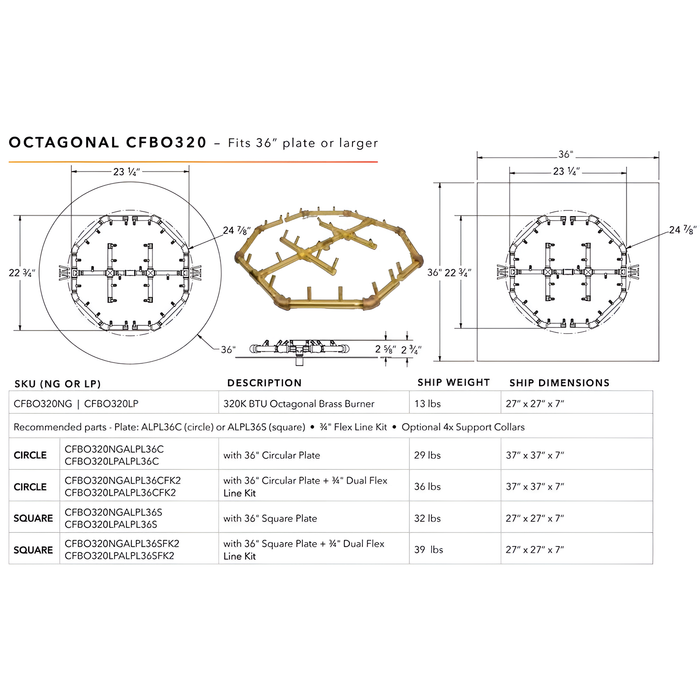 Ultimate Crossfire Bundle: Warming Trends Crossfire CFBO Octagonal Brass Burner Bundle