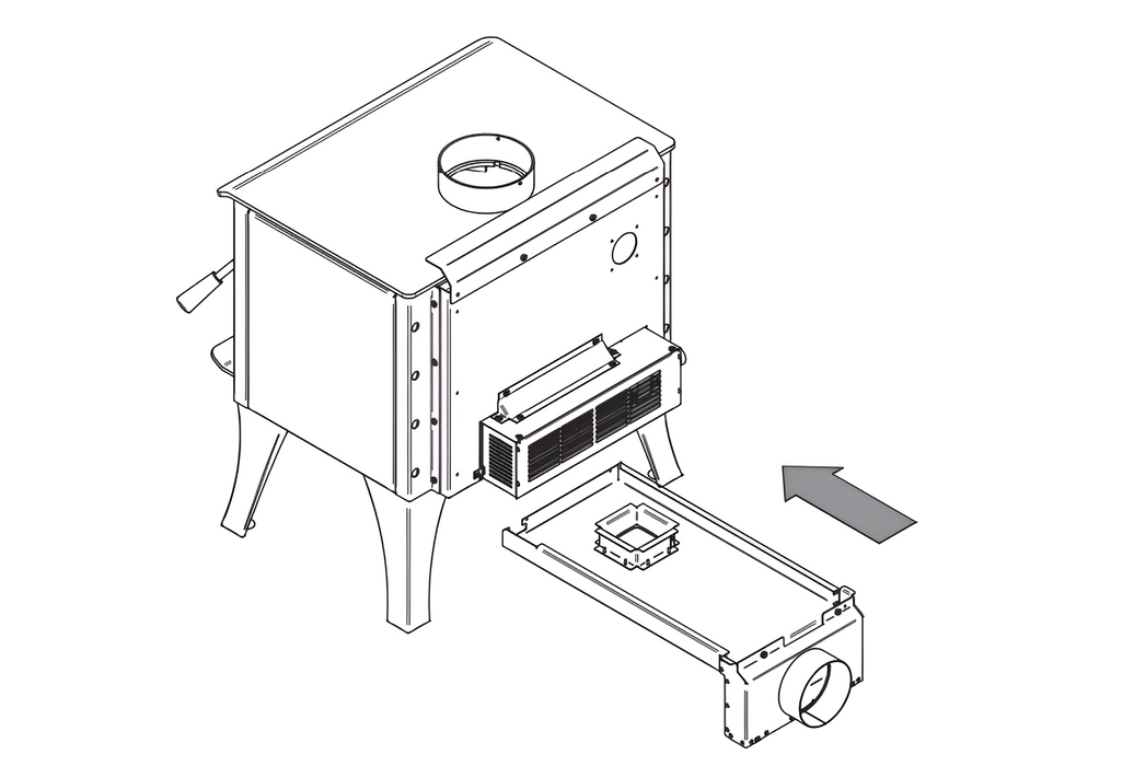 Osburn 5-Inch Fresh Air Intake Kit For Osburn 2000 Wood Stove On Legs - AC01211