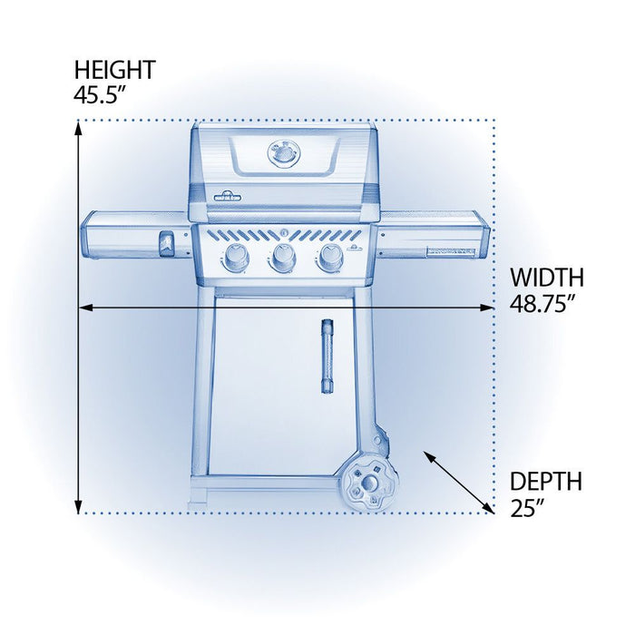 Napoleon Freestyle 365 Gas Grill 3 Burner On Cart