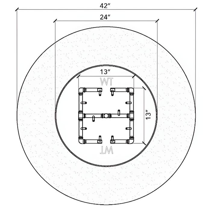 Warming Trends 42x18-Inch Crossfire Circular Aluminum Frame With Concrete Board Attached Ready To Finish Fire Pit Kit