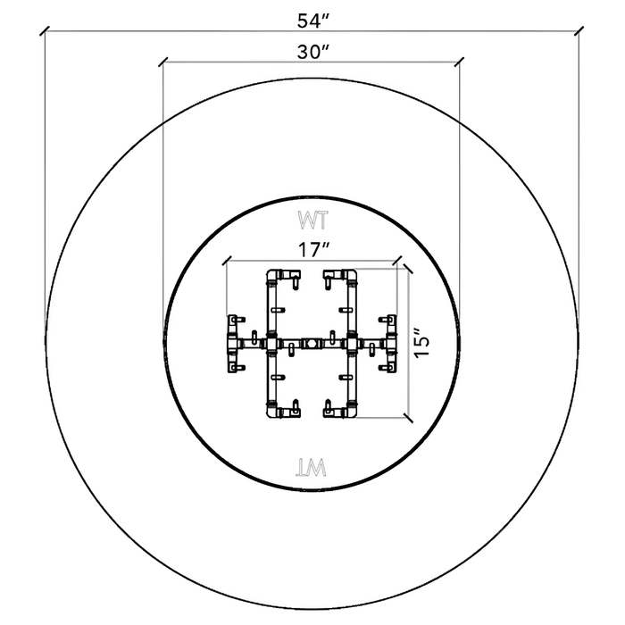 Warming Trends 54x18-Inch Crossfire Circular Aluminum Frame With Concrete Board Attached  Ready To Finish Fire Pit Kit