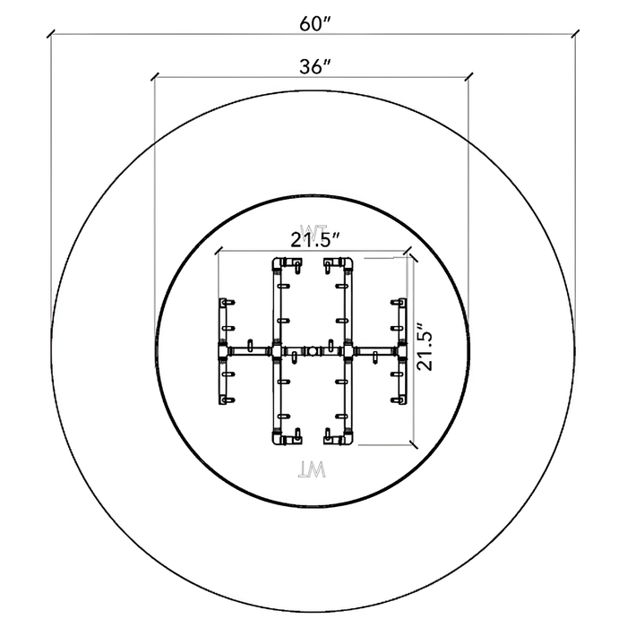 Warming Trends 60x18-Inch Crossfire Circular Aluminum Frame With Concrete Board Attached  Ready To Finish Fire Pit Kit