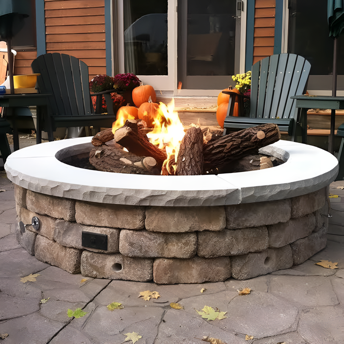 Warming Trends 72x18-Inch Crossfire Circular Aluminum Frame With Concrete Board Attached Ready To Finish Fire Pit Kit