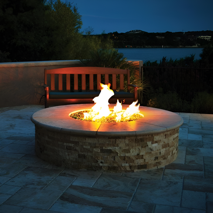 Warming Trends 72x18-Inch Crossfire Circular Aluminum Frame With Concrete Board Attached Ready To Finish Fire Pit Kit