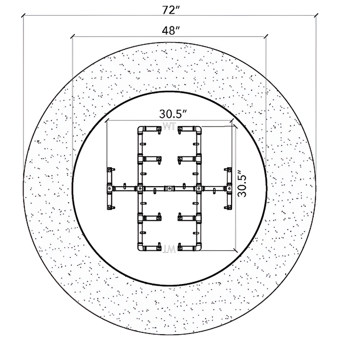 Warming Trends 72x18-Inch Crossfire Circular Aluminum Frame With Concrete Board Attached Ready To Finish Fire Pit Kit