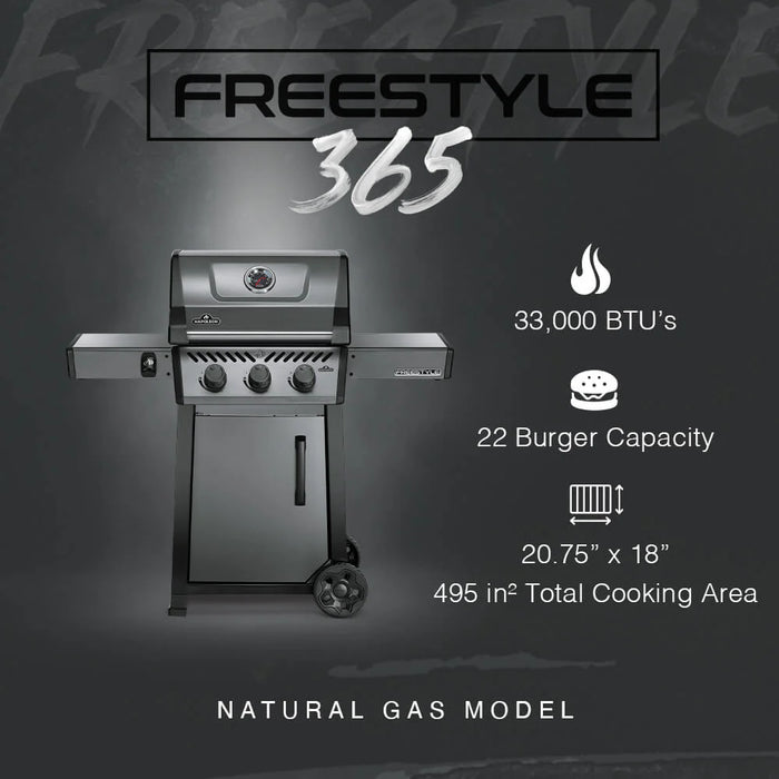 Napoleon Freestyle 365 Gas Grill 3 Burner On Cart