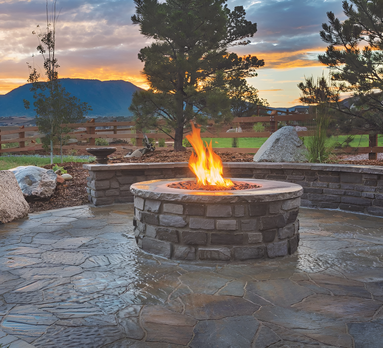 Warming Trends 42x18-Inch Crossfire Circular Aluminum Frame With Concrete Board Attached Ready To Finish Fire Pit Kit