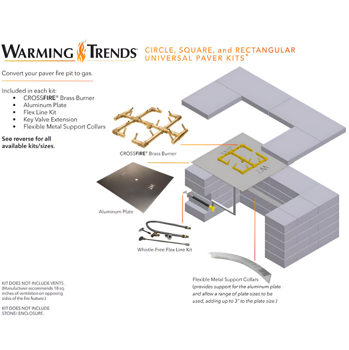 Warming Trends Crossfire UPK Universal Paver Kit For 23-25-Inch Square Opening