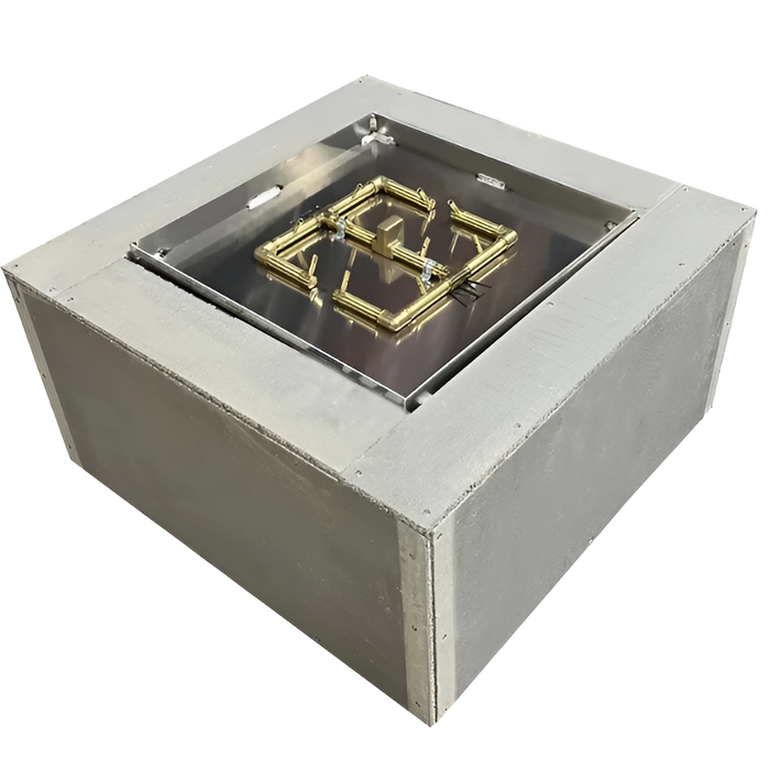 Warming Trends 36x36x18-Inch Crossfire Square Aluminum Frame With Concrete Board Attached Ready To Finish Fire Pit Kit