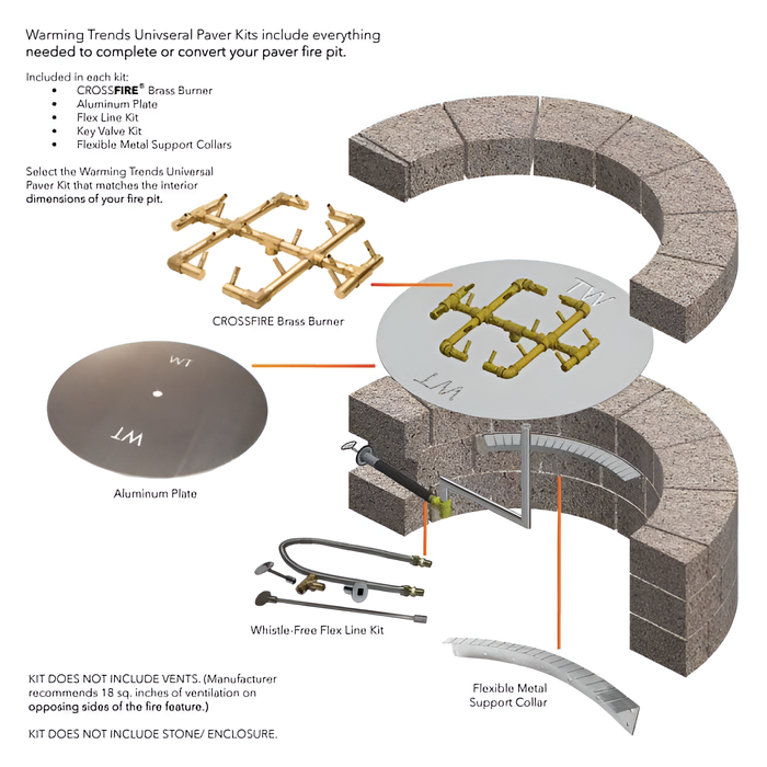 Warming Trends Crossfire UPK Universal Paver Kit For 35-37-Inch Circular Opening