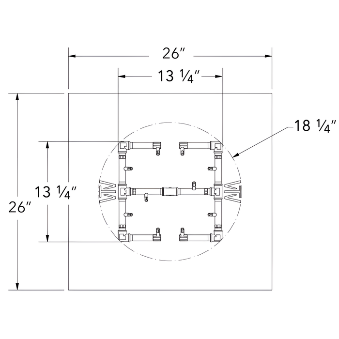 Warming Trends Crossfire UPK Universal Paver Kit For 26-28-Inch Square Opening