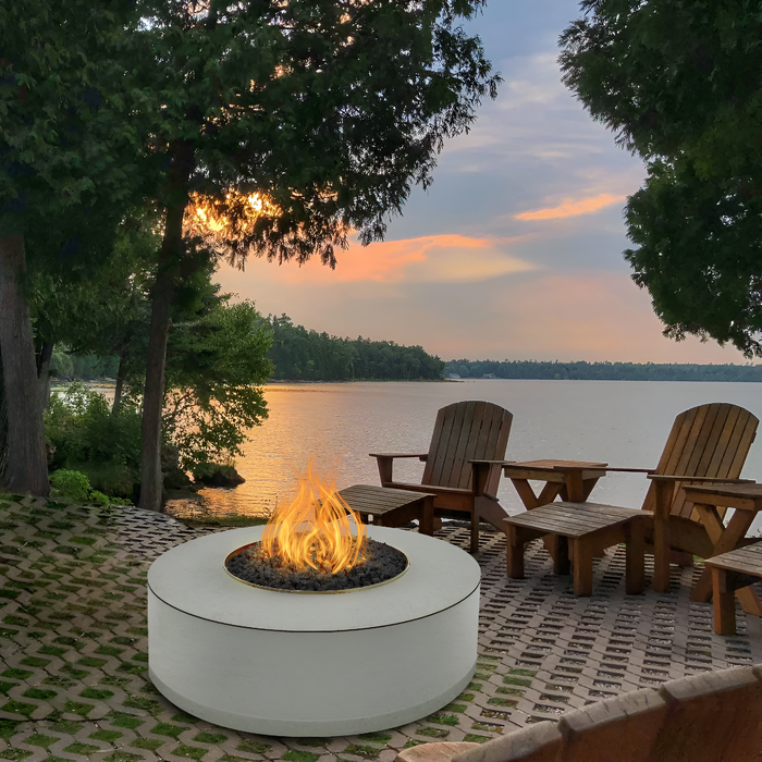 Warming Trends 42x18-Inch Crossfire Circular Aluminum Frame With Concrete Board Attached Ready To Finish Fire Pit Kit